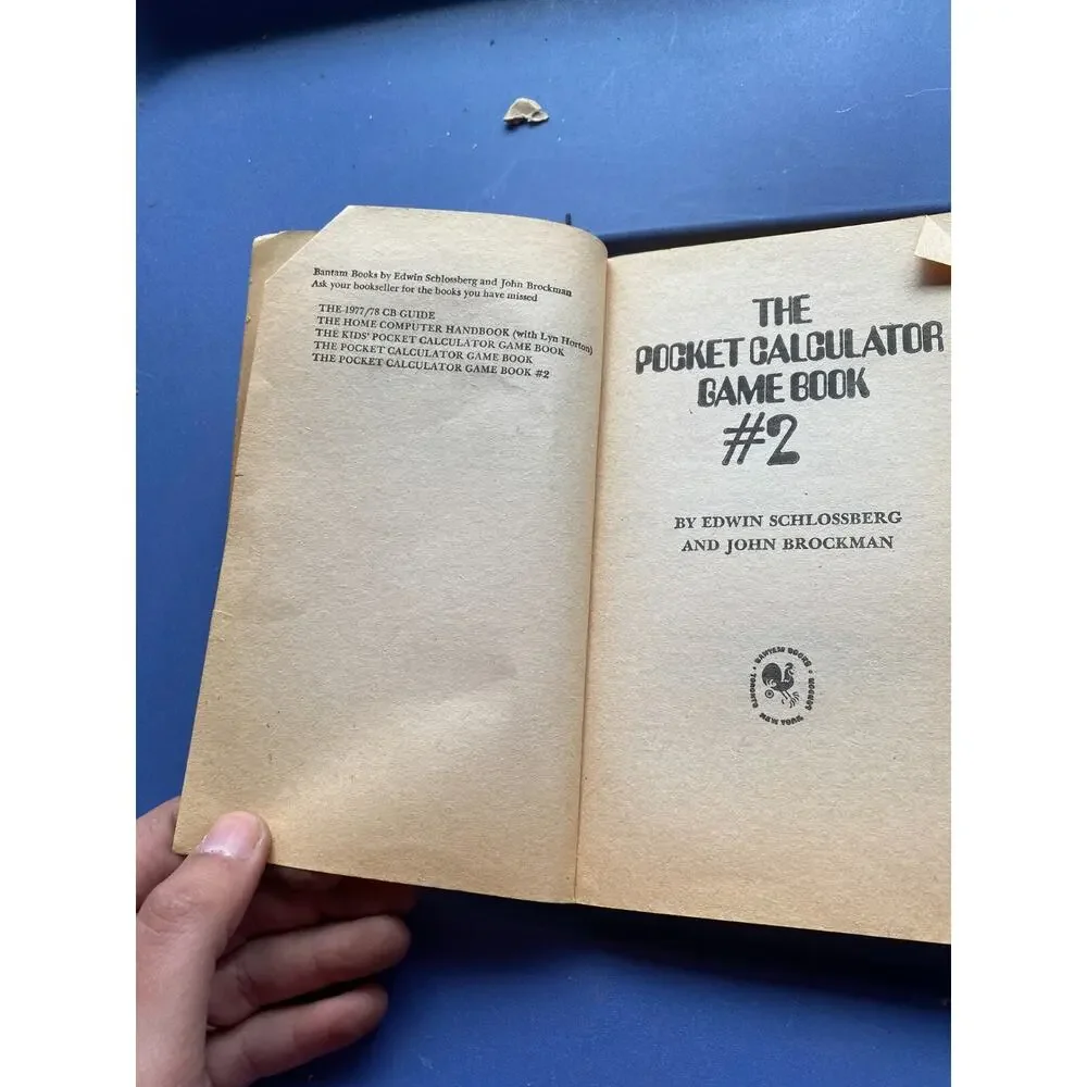 The Pocket Calculator Game Book #2 Edwin Schlossberg John Brockman 1977 Book