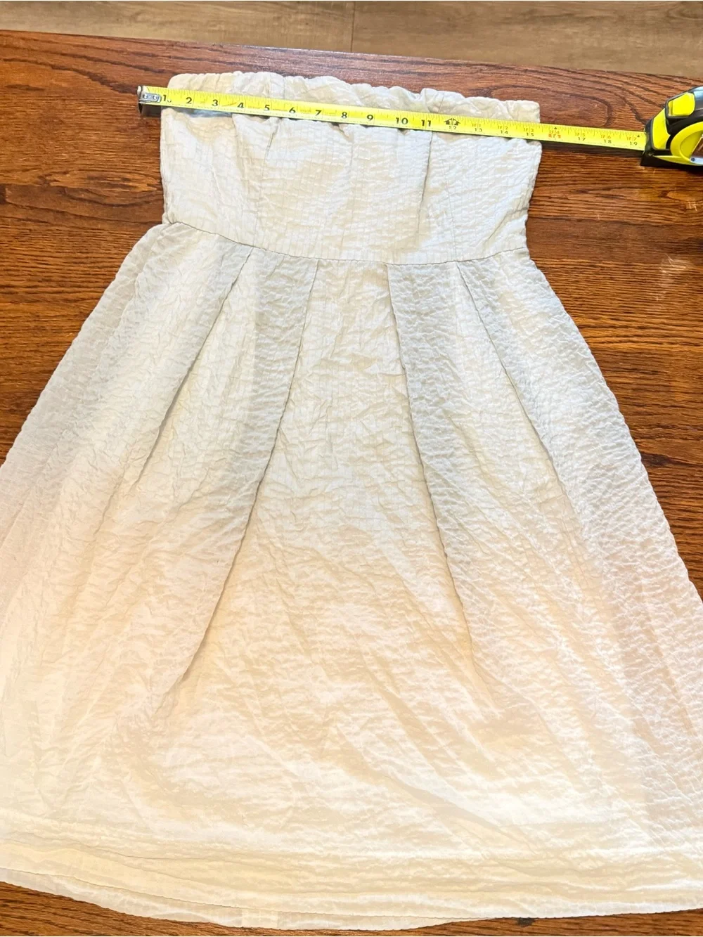 J. Crew Strapless Textured Cream Dress