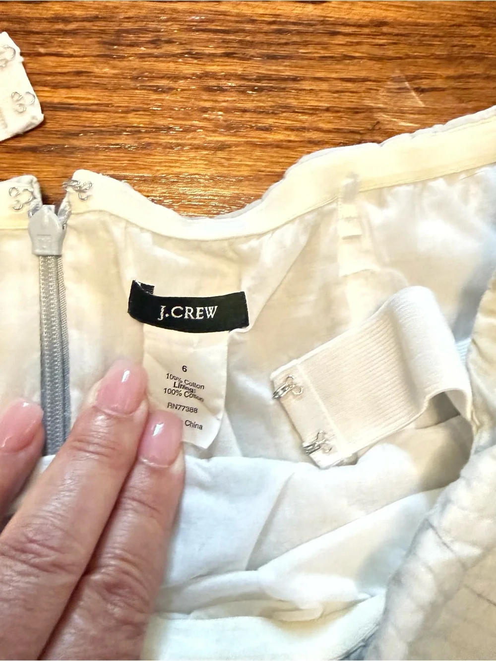 J. Crew Strapless Textured Cream Dress