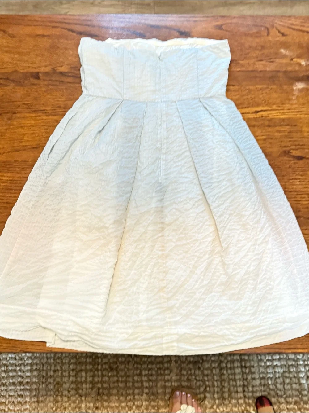 J. Crew Strapless Textured Cream Dress