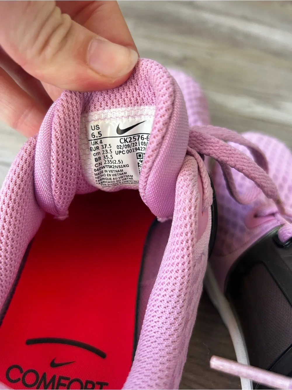 Nike Light Pink Mesh Training Sneakers with Black Accents