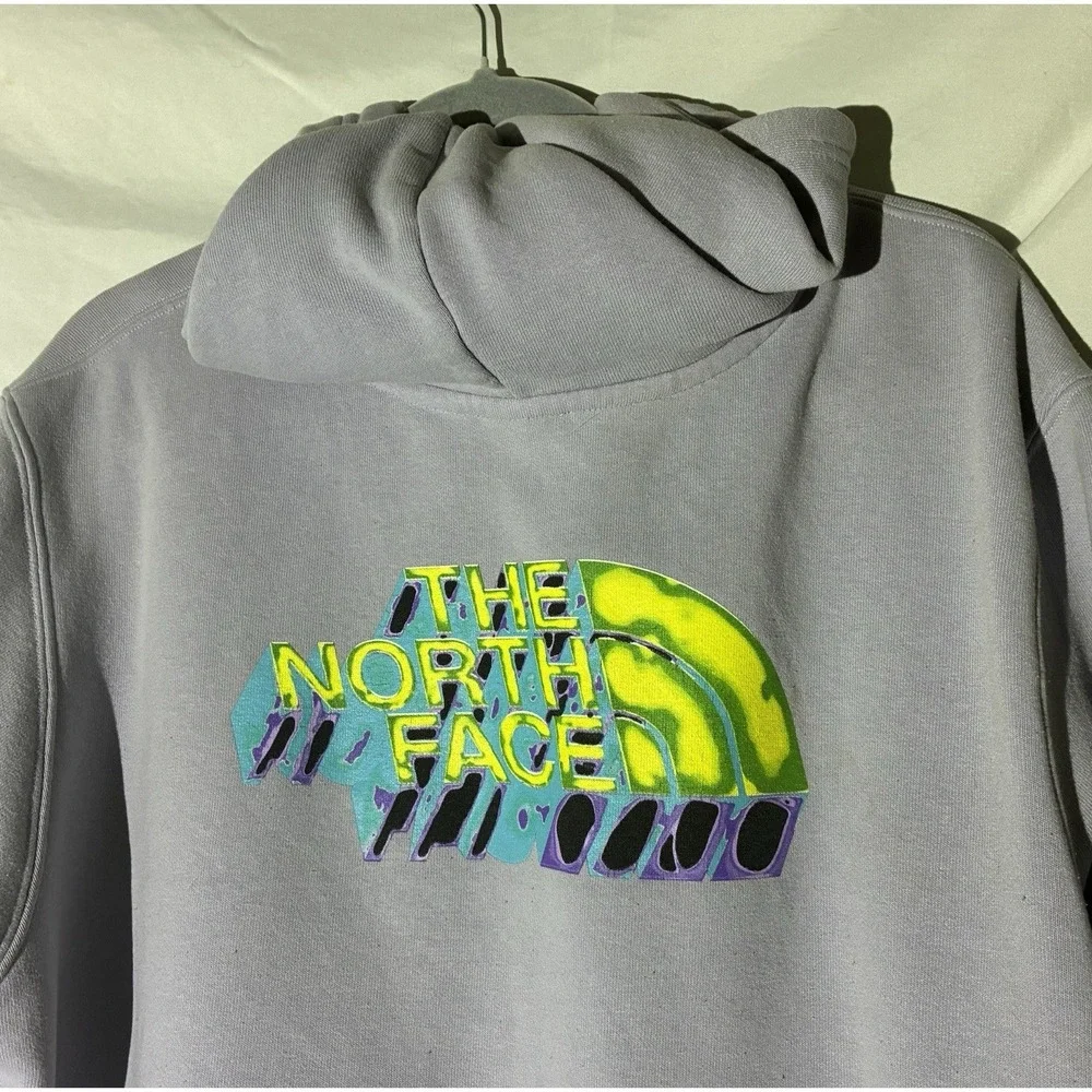 The North Face Men's XL Neon 3-D Graphic Print Logo Pullover Hoodie Drawstring