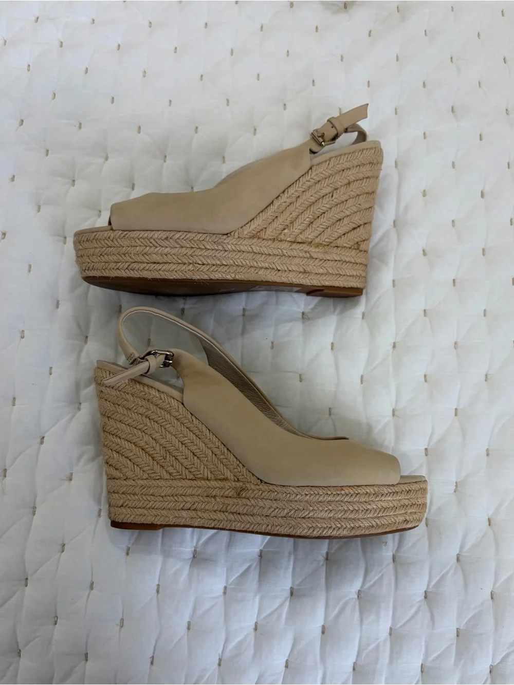 Dolce Vita Neutral Beige Espadrille Wedge Slingback size 7.5