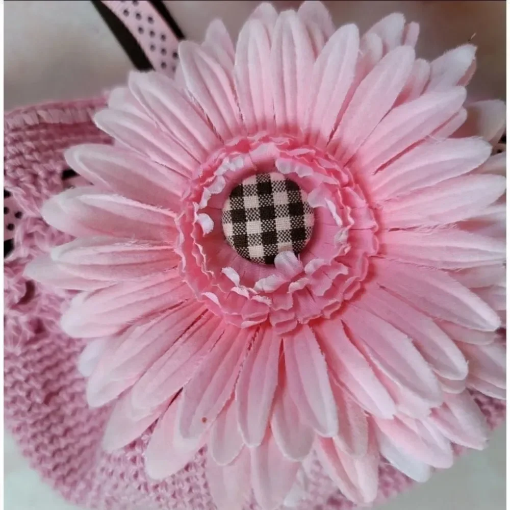 Baby girl newborn beanie knit crochet headband bun