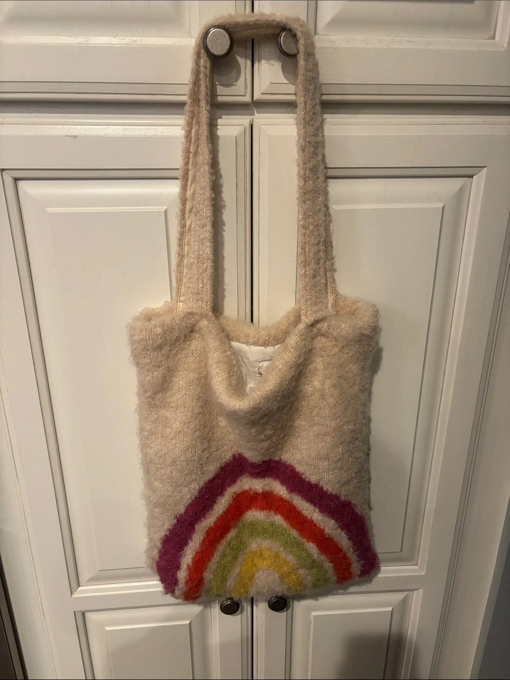 Free People Rainbow Fuzzy Tote Bag