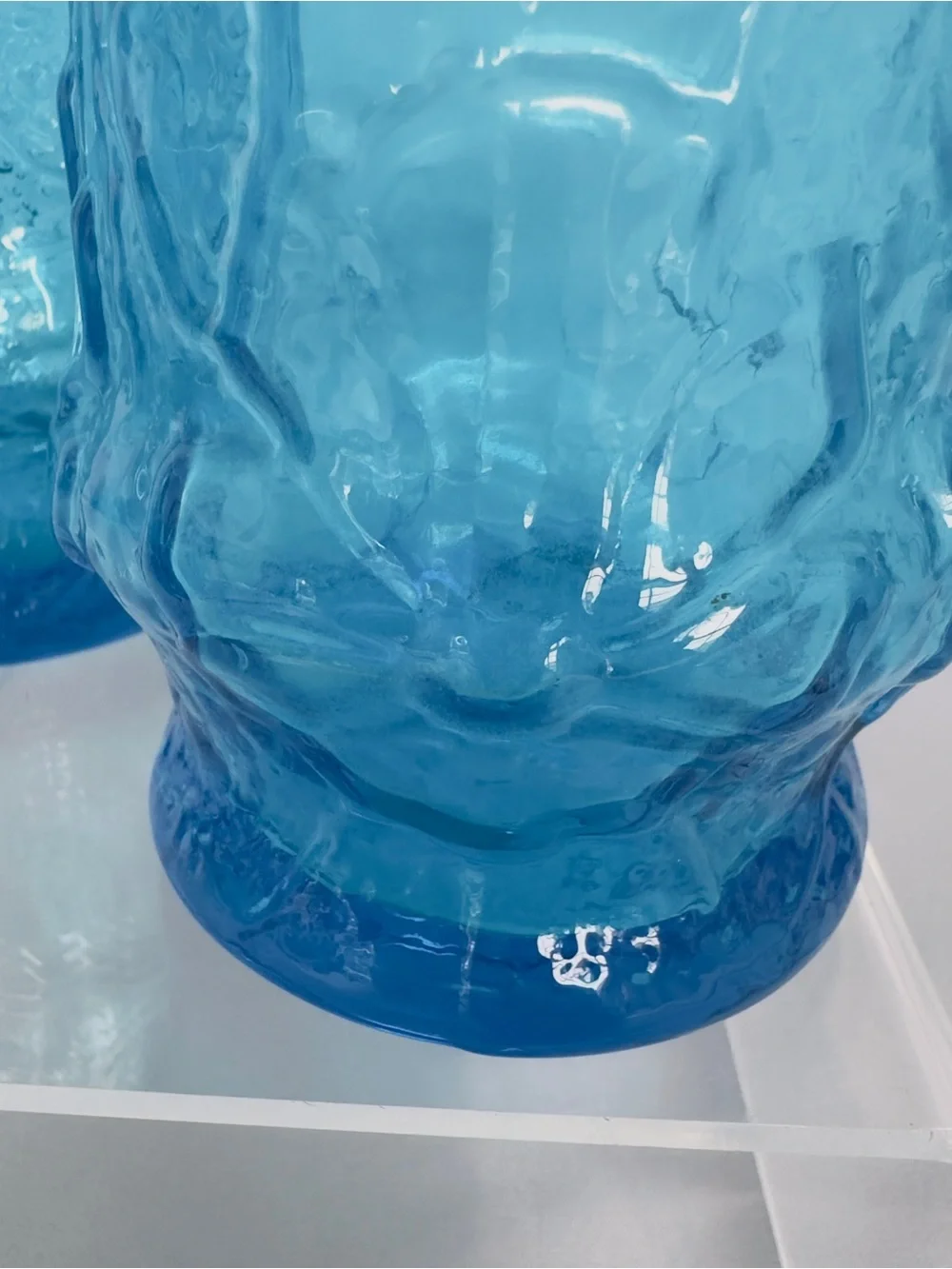 Anchor Hocking textured handblown pair