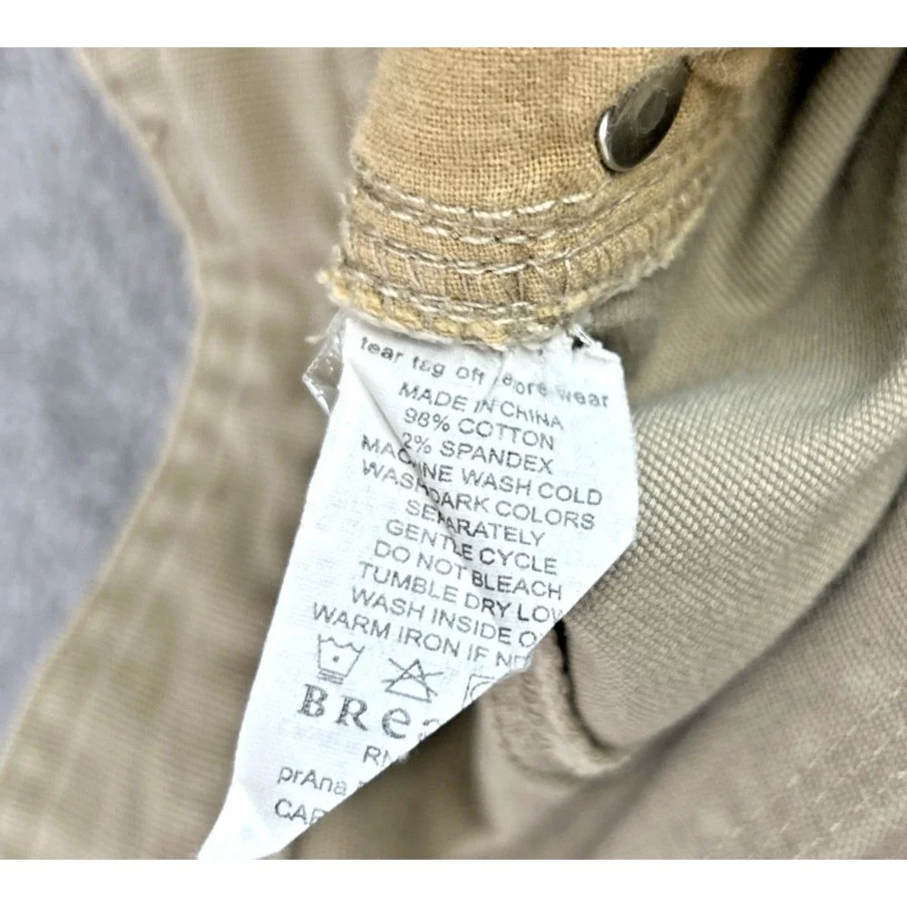 Prana‎ Breathe 36 X 32 Khaki Jeans Pants Carpenter Utility Relaxed Fit Outdoor