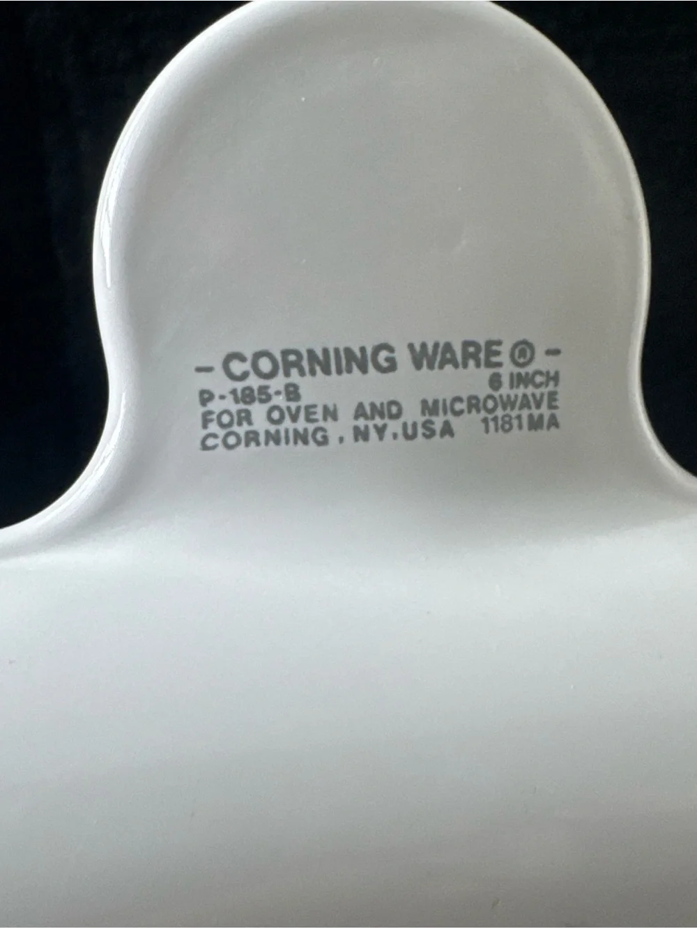 Vintage Corning Ware White Handle Grab It Plate Sandwich P-185-B Lunch Snacks