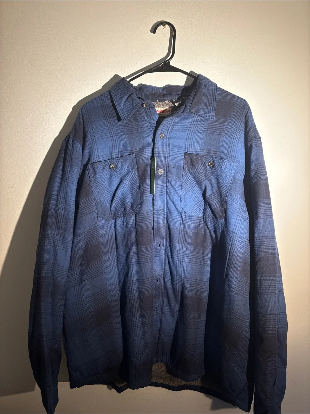 Wrangler Blue Plaid Lightweight Shirt Jacket