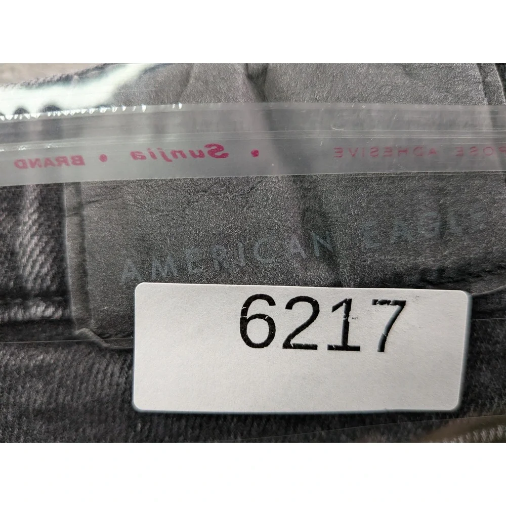 American Eagle Flex Straight Leg Jeans Mens 34x32 Washed Black Denim 5-Pocket