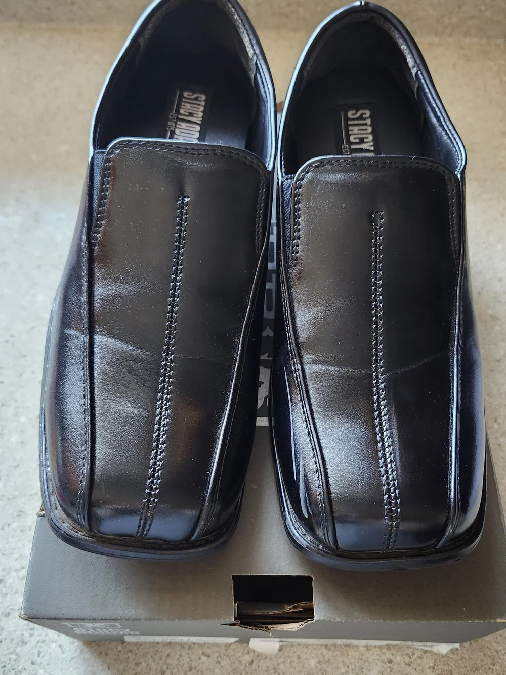 Stacy Adams Black Leather Slip-On Loafers