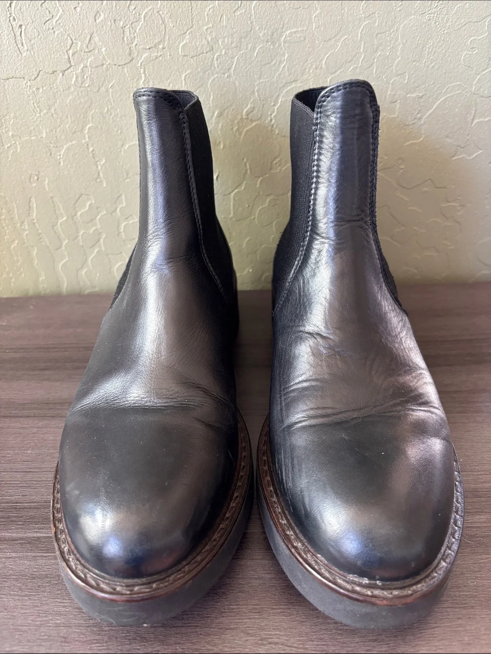 Emanuele Crasto Black Leather Chelsea Boots Made in Italy Size 39