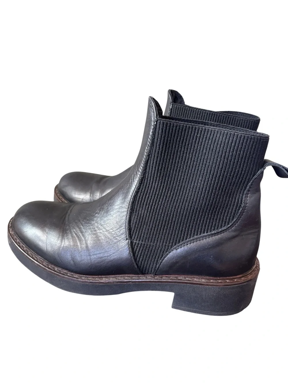 Emanuele Crasto Black Leather Chelsea Boots Made in Italy Size 39