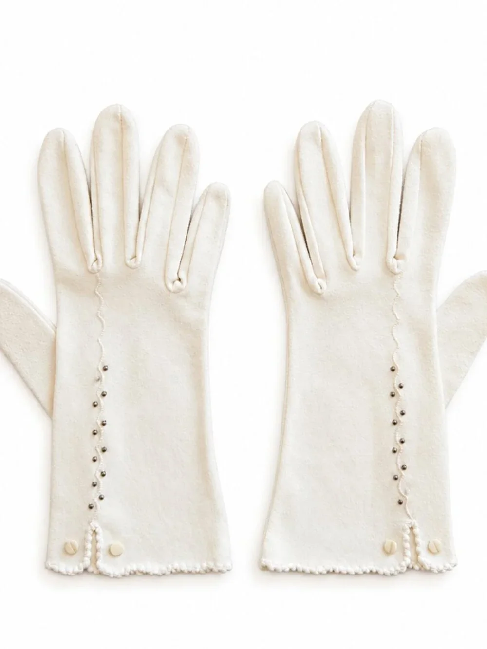VINTAGE GLOVES 1950-60 Lot 3 Pairs Leather Driving White Beaded Wrist Long Opera