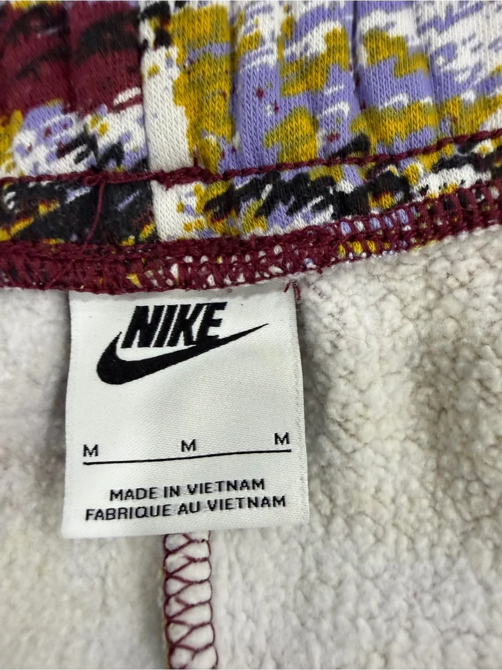 Nike Team Sports Multicolor Abstract Athletic Shorts - Maroon/Gold/Lilac/Black