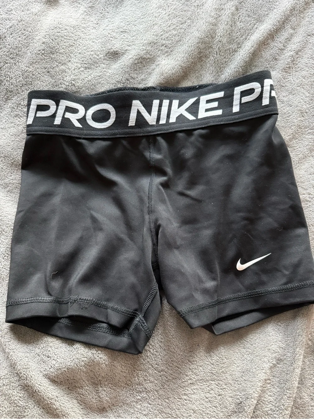 Nike Black and White Pro Logo Compression Shorts