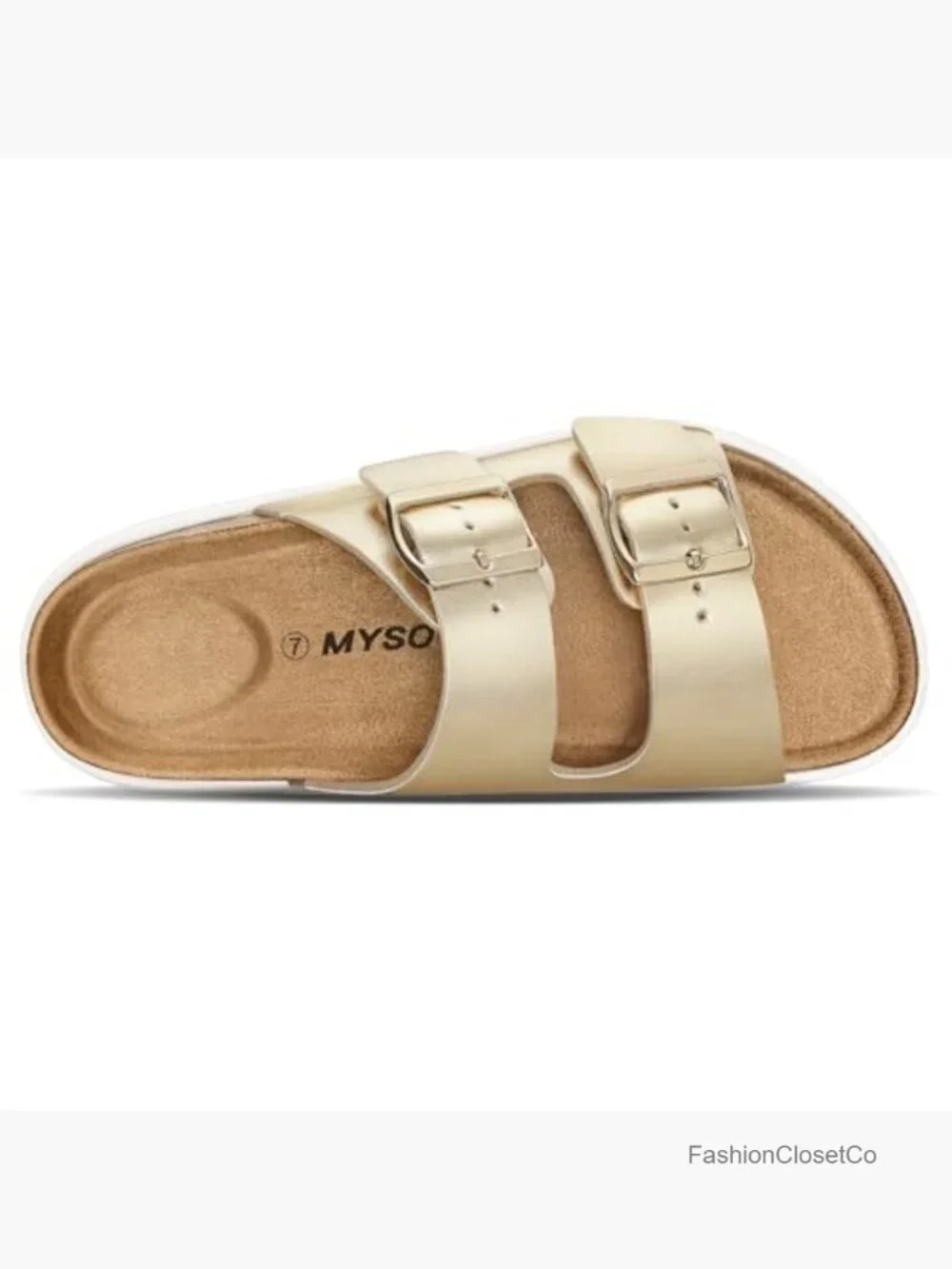 Women's Cork Footbed Arch Support Wedge Sandals with Adjustable Buckle -