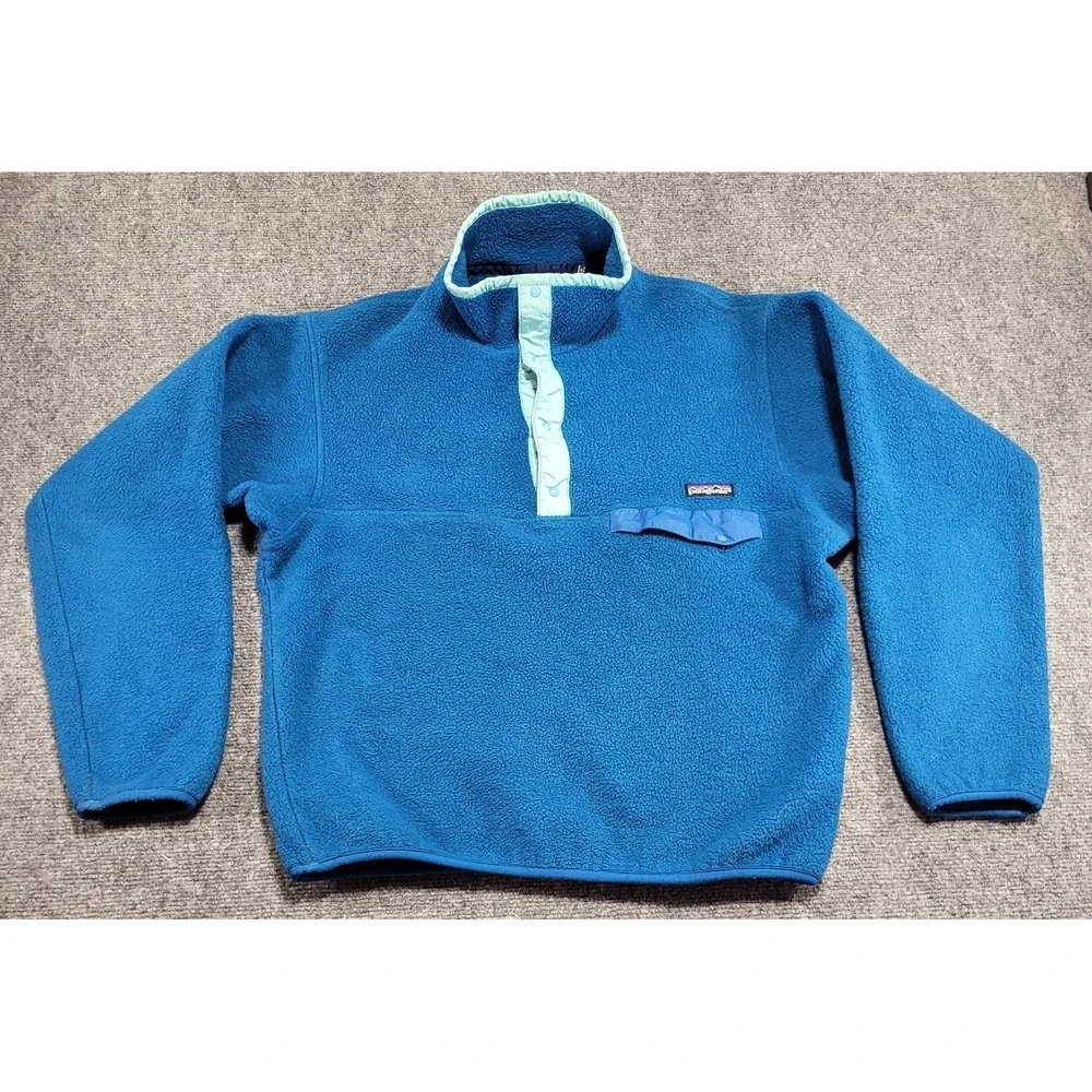 Vintage Patagonia Jacket Synchilla Snap-T Fleece Purple Made In USA Men's Medium