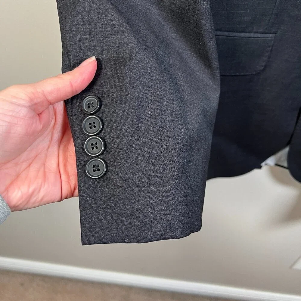 Brooks Brothers Explorer Blazer Jacket Size 44 L Madison Fit Gray Career Work