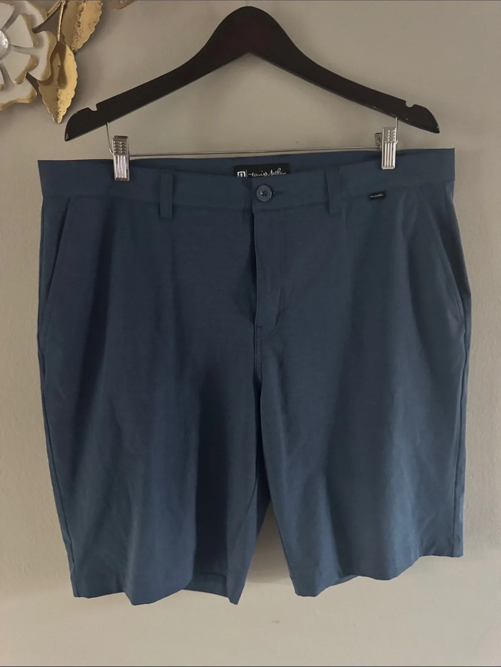 Travis Mathew Men's Flat Front Shorts in Slate Blue