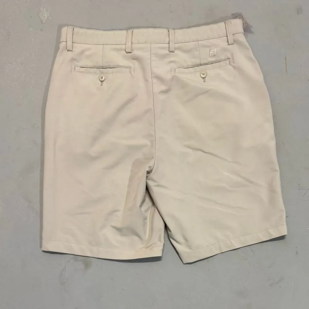 Footjoy Men's Cream and Tan Shorts