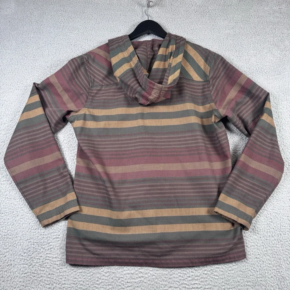 LL Bean Anorak Hoodie Mens Small Multicolor Katahdin Striped Pouch 511616