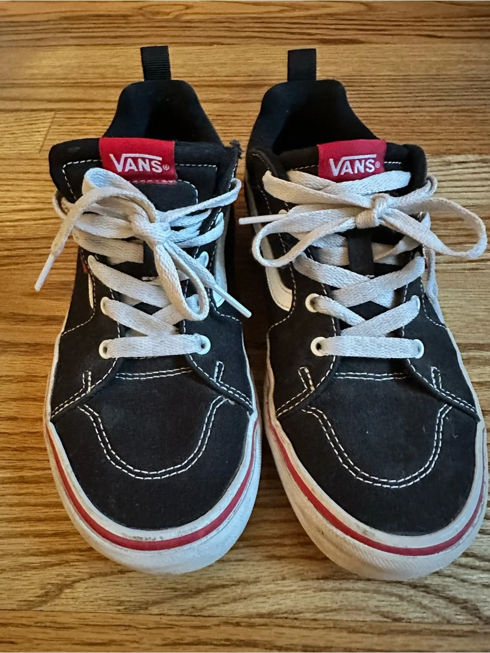 Vans Kids Black & White Low-Top Sneakers with Flame & Checkerboard Trim