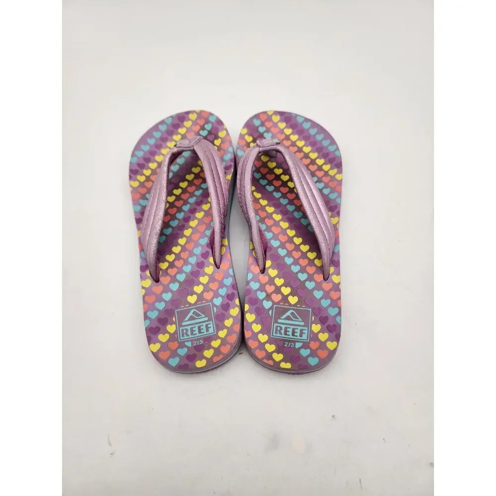 Reef Little Girls Flip Flops Purple 2/3