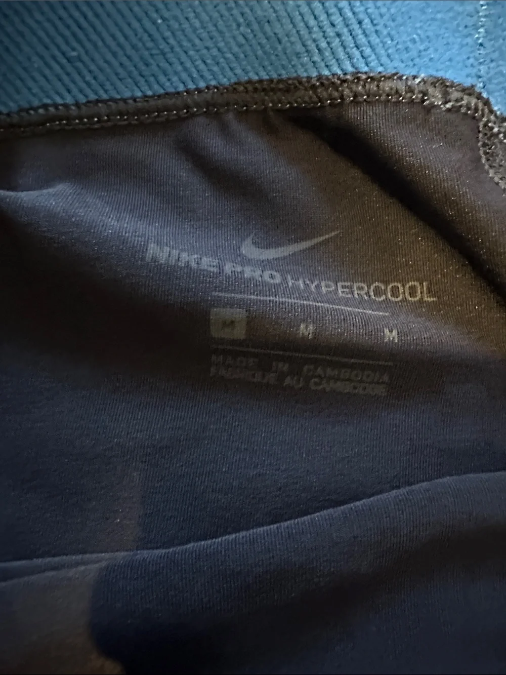 Nike Navy Leggings with Bright Blue Logo & Waistband