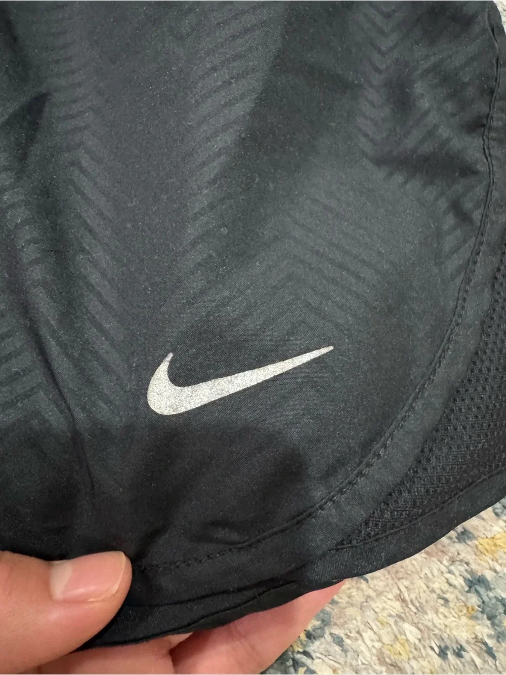 Nike Women's Black Athletic Running Shorts with Reflective Swoosh