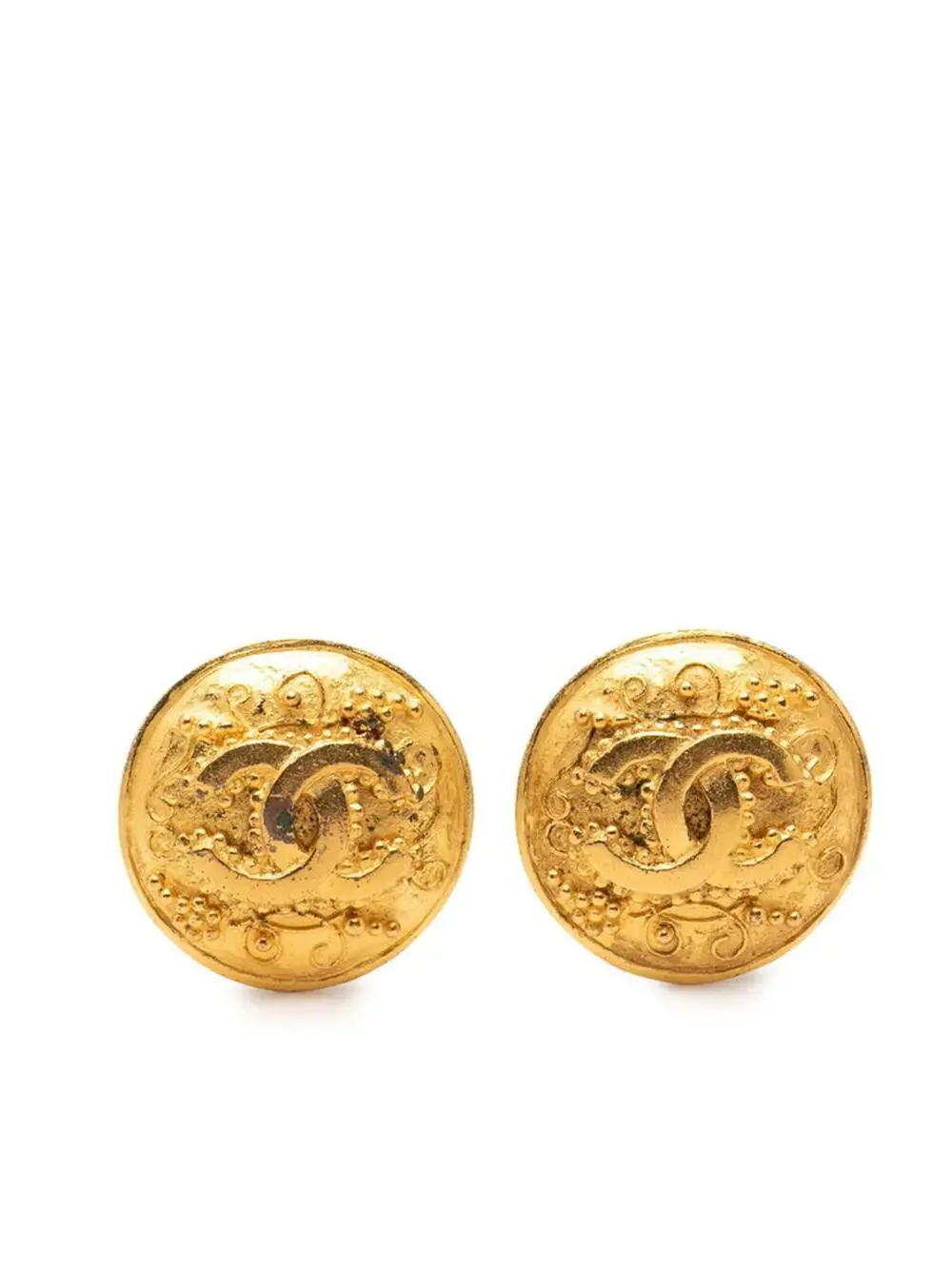 Chanel Cc Logo Round Clip-On Earrings #287802C71B
