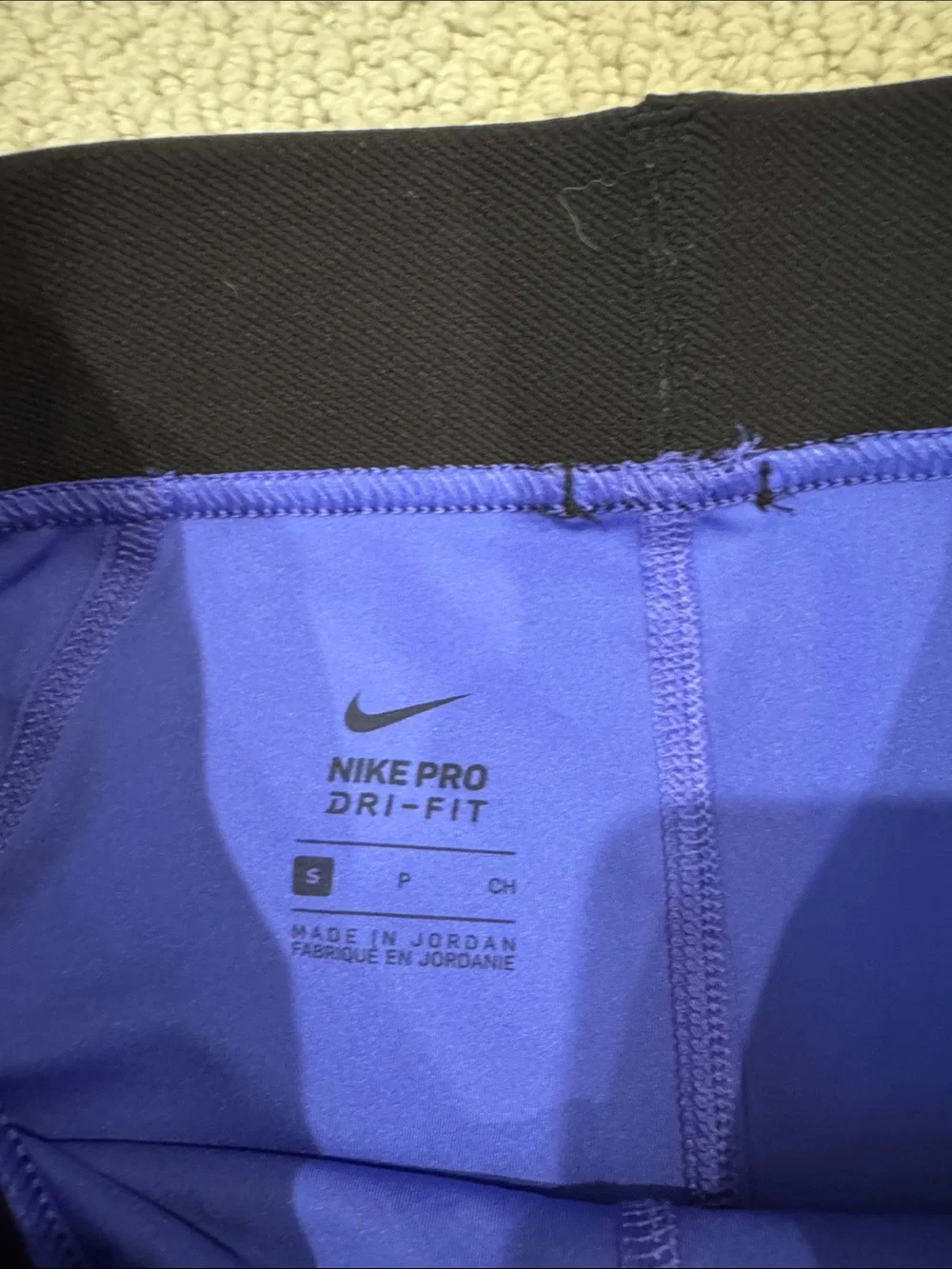 Nike Blue Pro Bike Shorts with Black Waistband