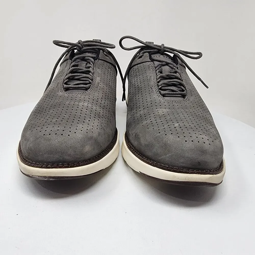 Cole Haan Grand Atlantic Textured Sneaker Men 11.5M Grey Suede Leather C37747