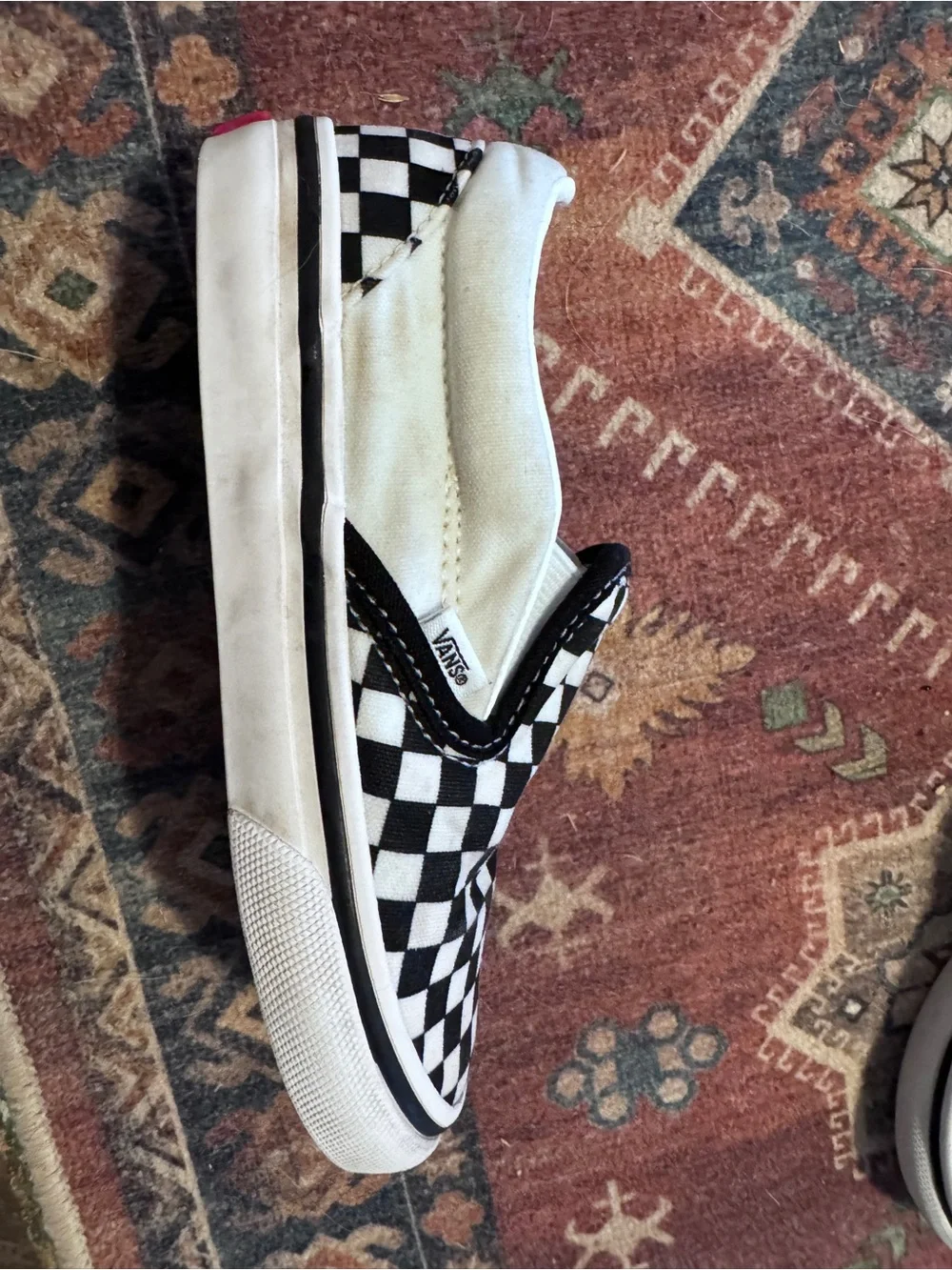 Vans Kids Slip-On Checkerboard Sneakers - Black & White