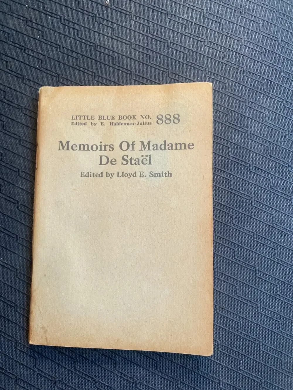 Little Blue Book No. 888 Memoirs Of Madame De Stael Lloyd E Smith Vintage