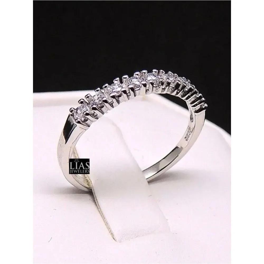 New 18k white gold engagement ring wedding band