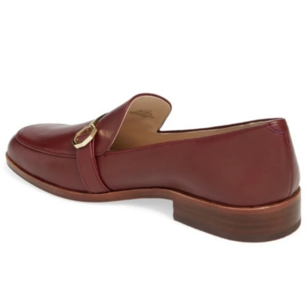 LOUISE ET CIE Maroon Red leather loafers SZ 11 classic