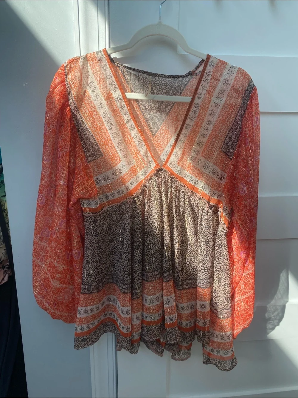 Free People Aliyah Boho Babydoll Top (M)