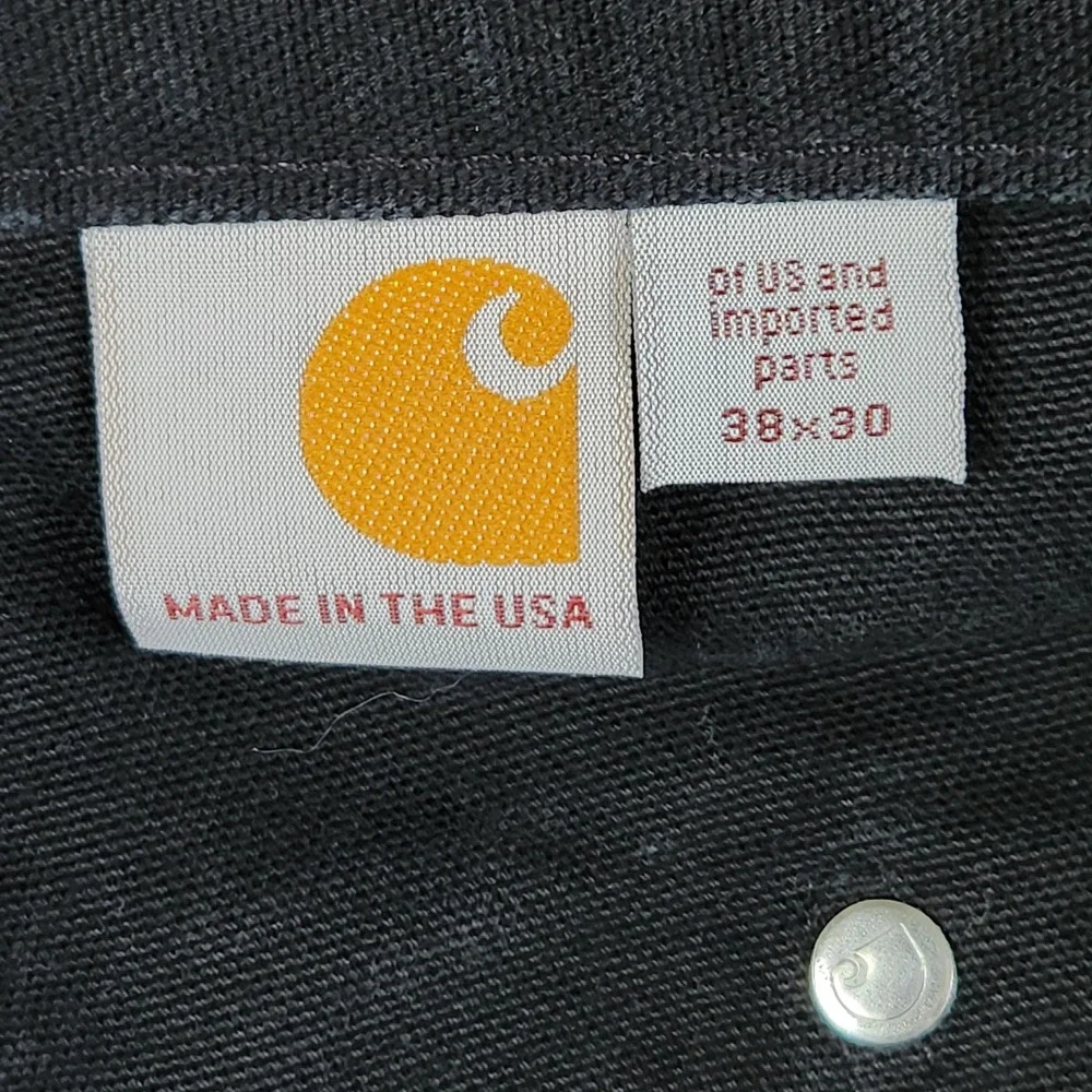 Vintage‎ Carhartt Pants 38x30 Black B01 Canvas Carpenter Double Knee Made in USA