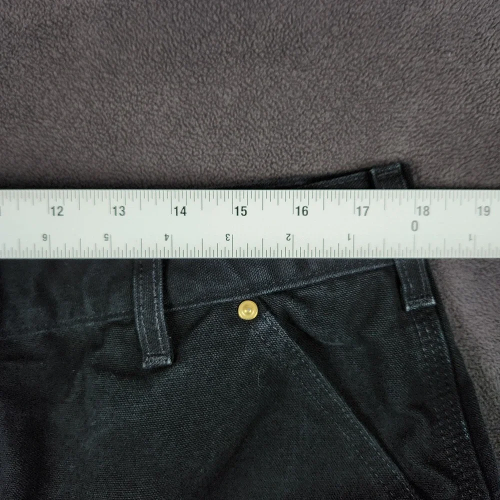 Vintage‎ Carhartt Pants 38x30 Black B01 Canvas Carpenter Double Knee Made in USA