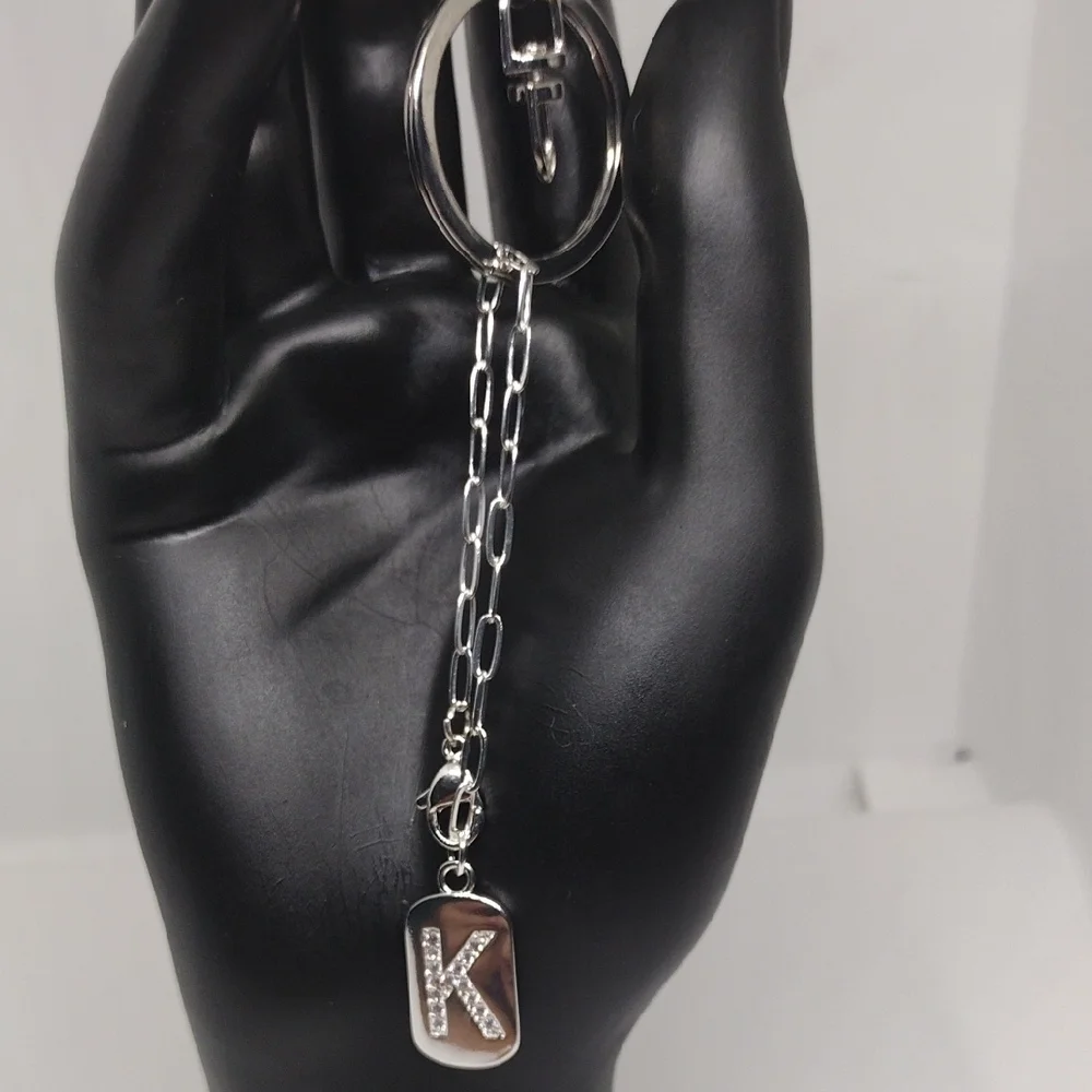 Elegant Silver Keychain with Stylish ‘K’ Pendant – Perfect Gift