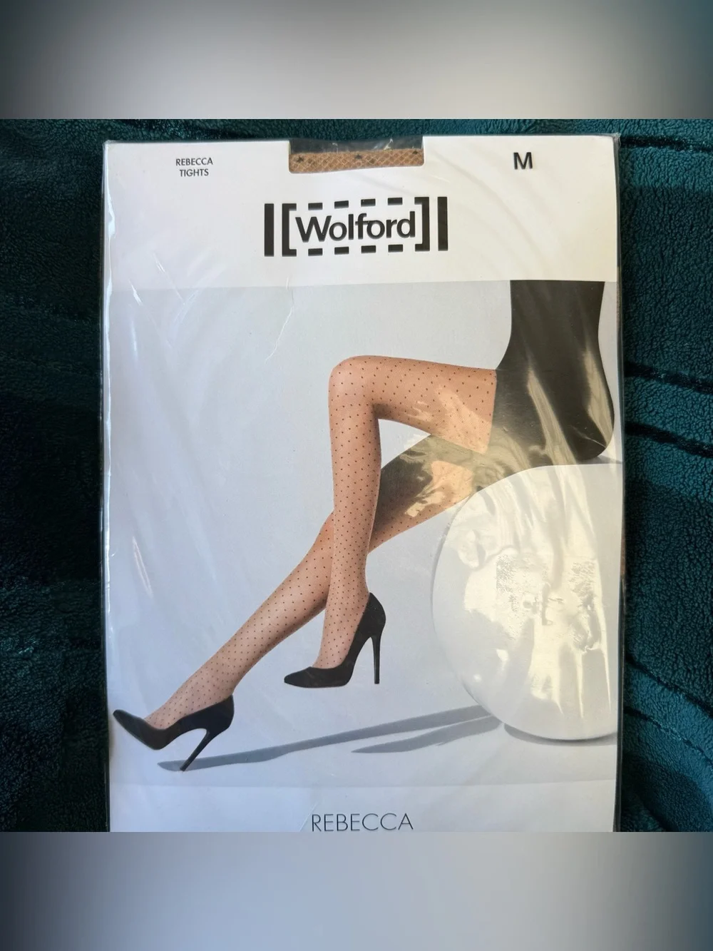 NWT Wolford Rebecca Polka Dot tights sahara / black size M