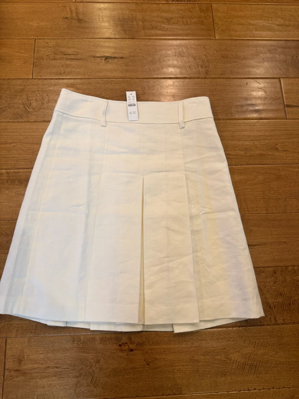 J. Crew White Pleated Mini Skirt