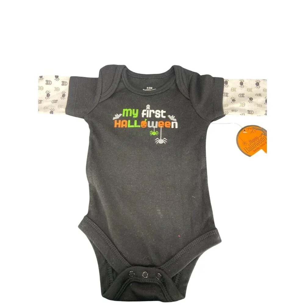 Baby Infant‎ Boys Girls One Piece LS Shirt Top Halloween Outfit NB 0 3 Mo NEW