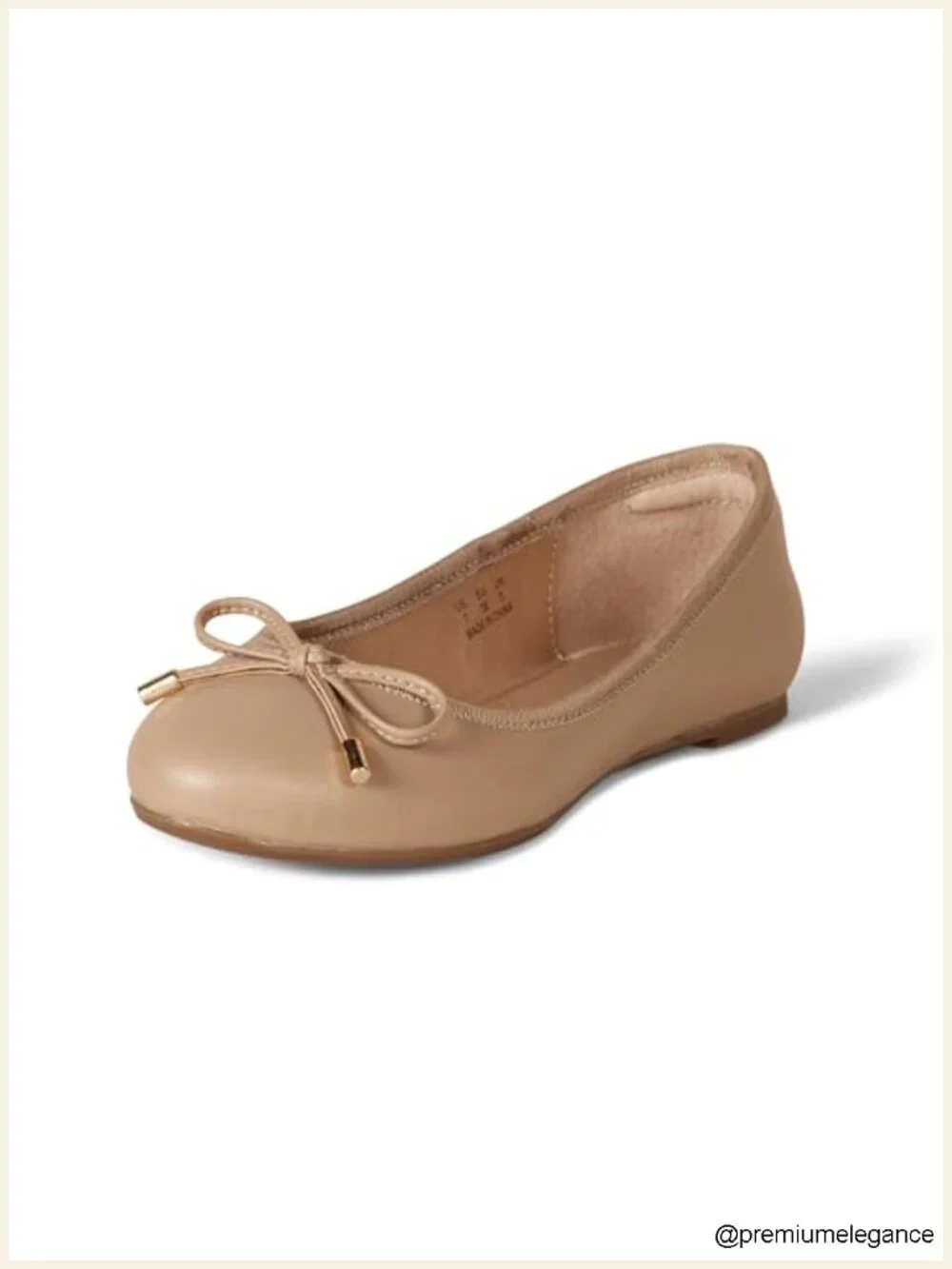 Faux Leather Ballet Flats with Bow