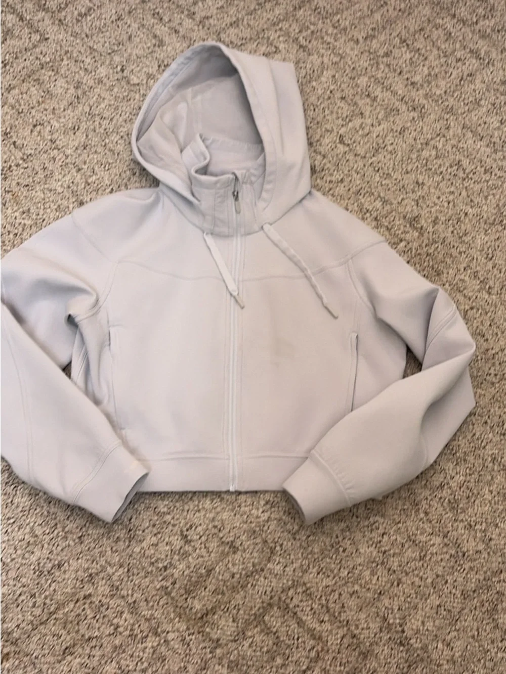 lululemon athletica Light Blue/Green Cropped scuba Hoodie Jacket