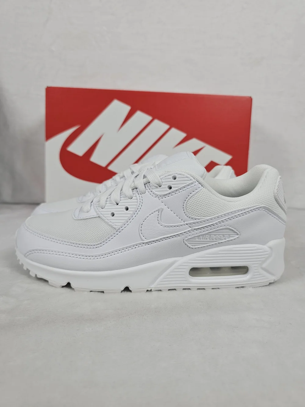 Nike Air Max 90 Triple White DH8010-100 Womens Running Shoes Sneakers Size 7.5