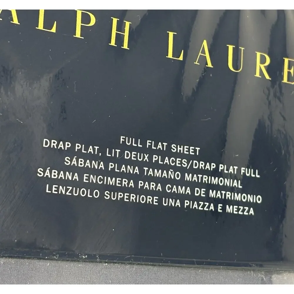 Ralph Lauren RL 464 Thread Count Full Flat Sheet Polo Navy Blue Percale Cotton