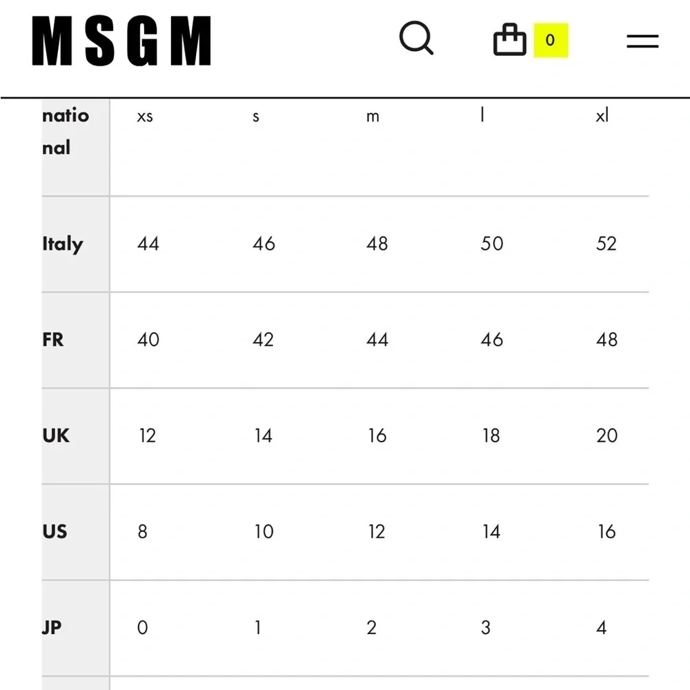 MSGM excellent pre
