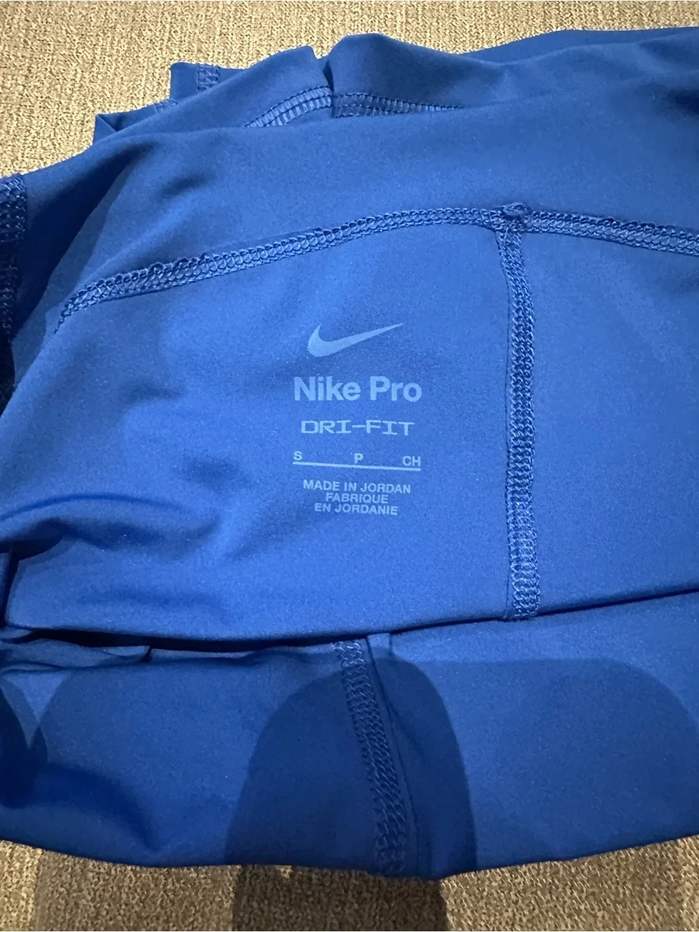 Nike Pro Women's Royal Blue Bike Shorts with Black Waistband Size Small